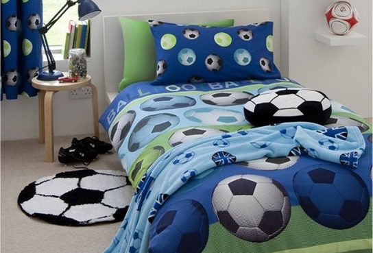 voetbalkamer,voetbalbed,voetbal bed,dekbed overtrek voetbal